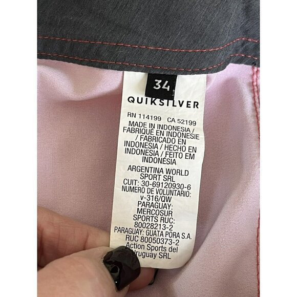 Quiksilver High-Line 4 Way Stretch Men's Sz 34 Red Blue Boardshorts - Picture 4 of 8